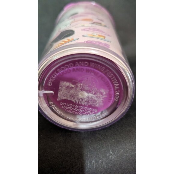 Taste Your Way Around The World Epcot Travel Tumbler Minnie Chef 2019 Pink 16oz - Picture 7 of 7